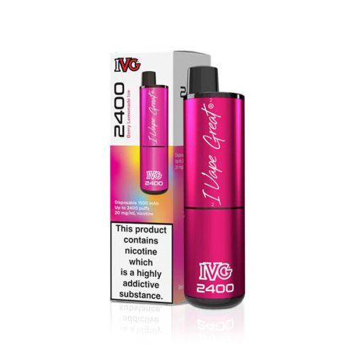 IVG 2400 Disposable Vape Device (Pack of 5) - Berry Lemonade