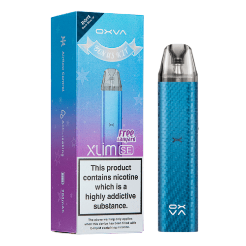 Oxva Xlim SE Bonus Vape Kit Dark Blue Carbon Fibre